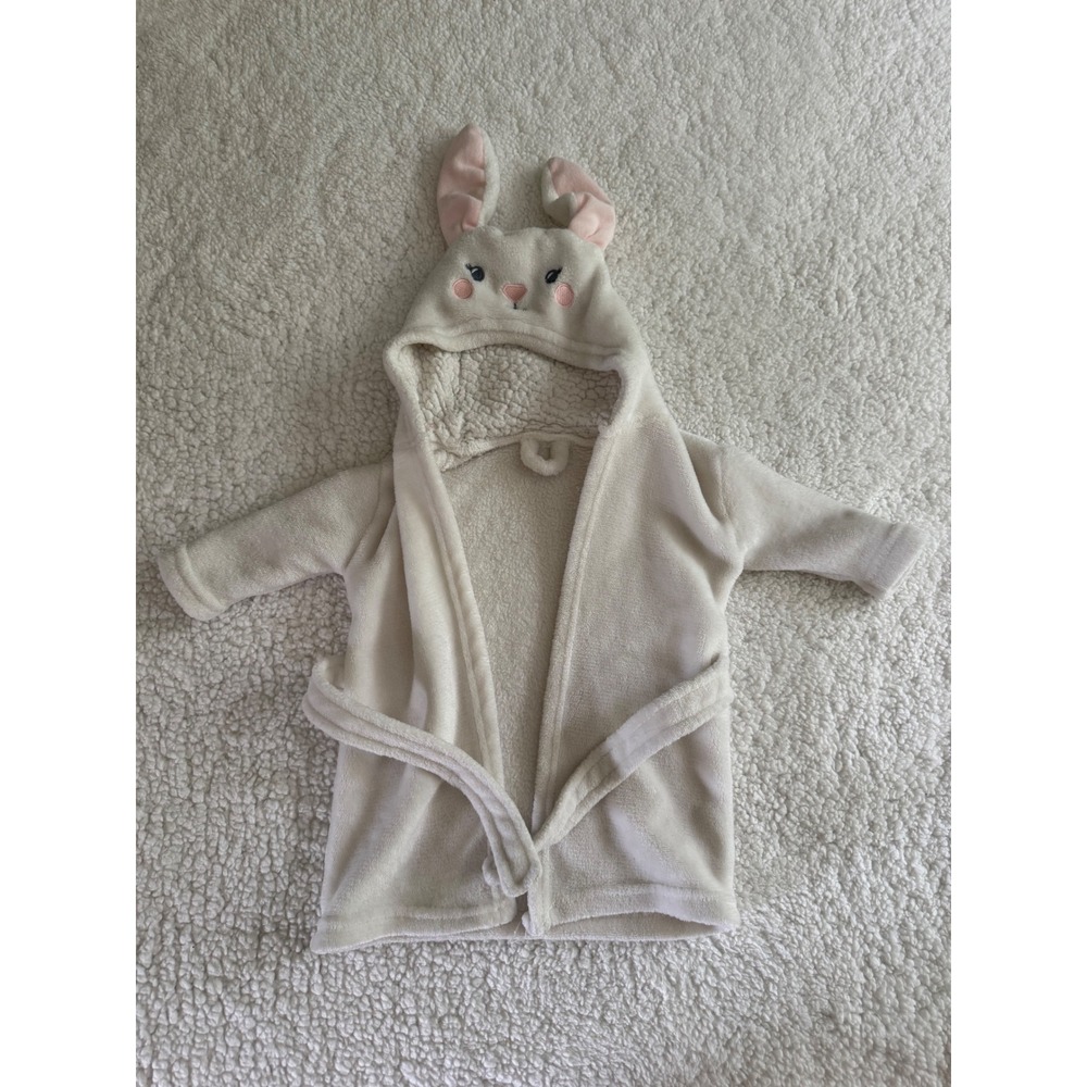 Bunny Hooded Bathrobe Toddlers 0-9 Months Cream Excellent